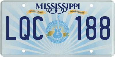 MS license plate LQC188