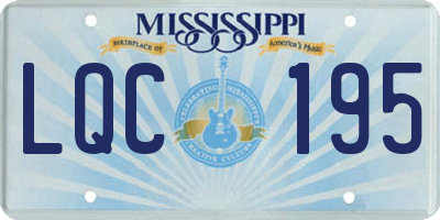 MS license plate LQC195