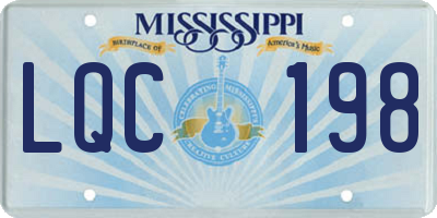 MS license plate LQC198