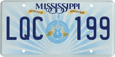 MS license plate LQC199