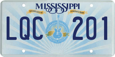 MS license plate LQC201