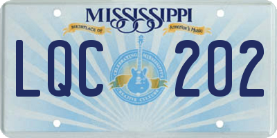 MS license plate LQC202