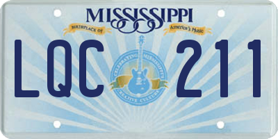 MS license plate LQC211