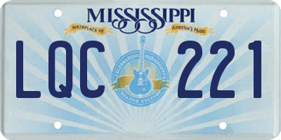 MS license plate LQC221