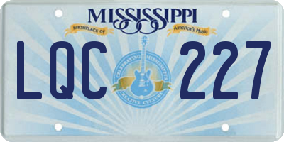 MS license plate LQC227