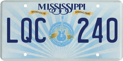 MS license plate LQC240