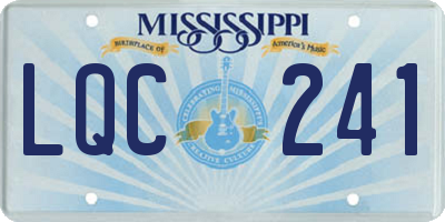 MS license plate LQC241