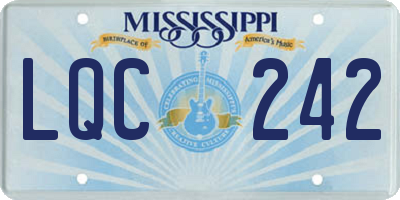MS license plate LQC242