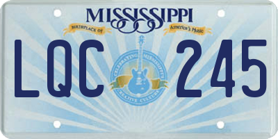 MS license plate LQC245