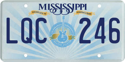 MS license plate LQC246