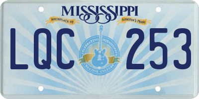 MS license plate LQC253