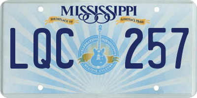 MS license plate LQC257