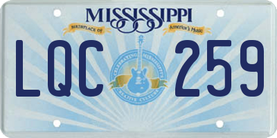 MS license plate LQC259