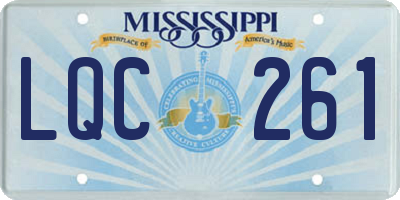 MS license plate LQC261