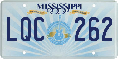 MS license plate LQC262