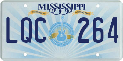 MS license plate LQC264