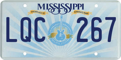 MS license plate LQC267