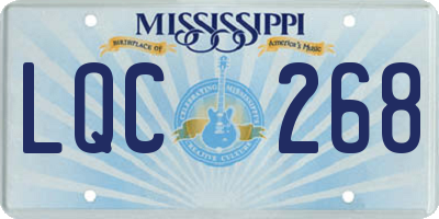 MS license plate LQC268