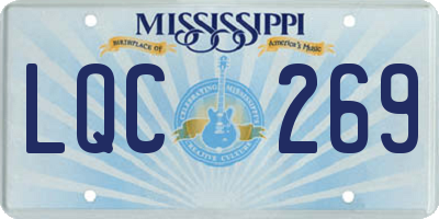 MS license plate LQC269