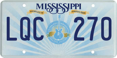 MS license plate LQC270