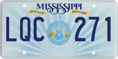 MS license plate LQC271