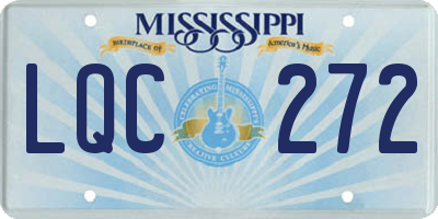 MS license plate LQC272