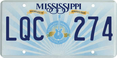 MS license plate LQC274