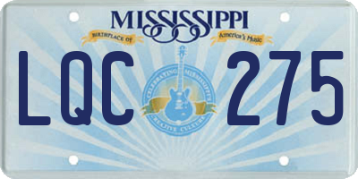 MS license plate LQC275