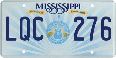 MS license plate LQC276