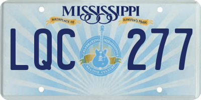 MS license plate LQC277