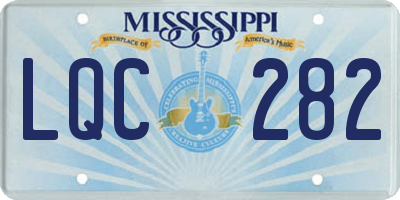 MS license plate LQC282