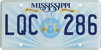 MS license plate LQC286