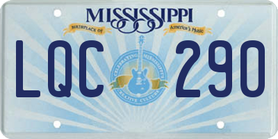 MS license plate LQC290