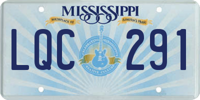 MS license plate LQC291