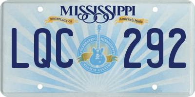 MS license plate LQC292
