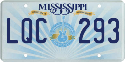MS license plate LQC293