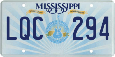 MS license plate LQC294