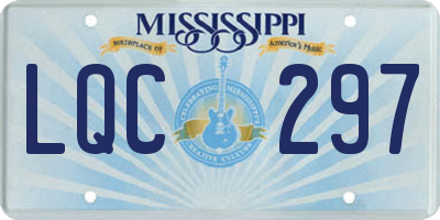 MS license plate LQC297