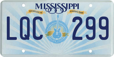 MS license plate LQC299
