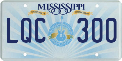 MS license plate LQC300