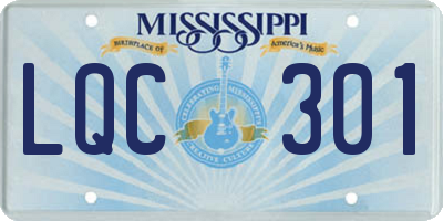 MS license plate LQC301