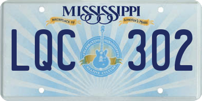 MS license plate LQC302