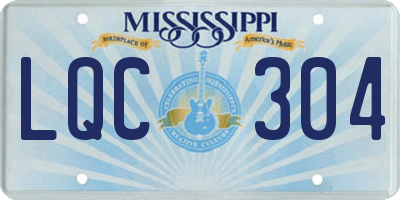 MS license plate LQC304