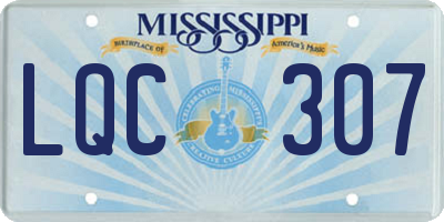 MS license plate LQC307