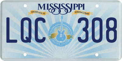 MS license plate LQC308