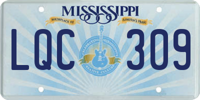 MS license plate LQC309