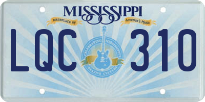 MS license plate LQC310