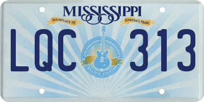 MS license plate LQC313