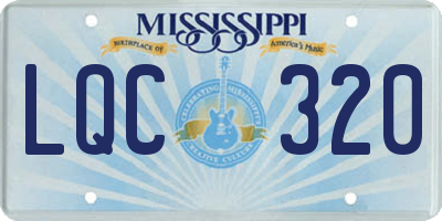 MS license plate LQC320