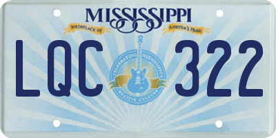 MS license plate LQC322